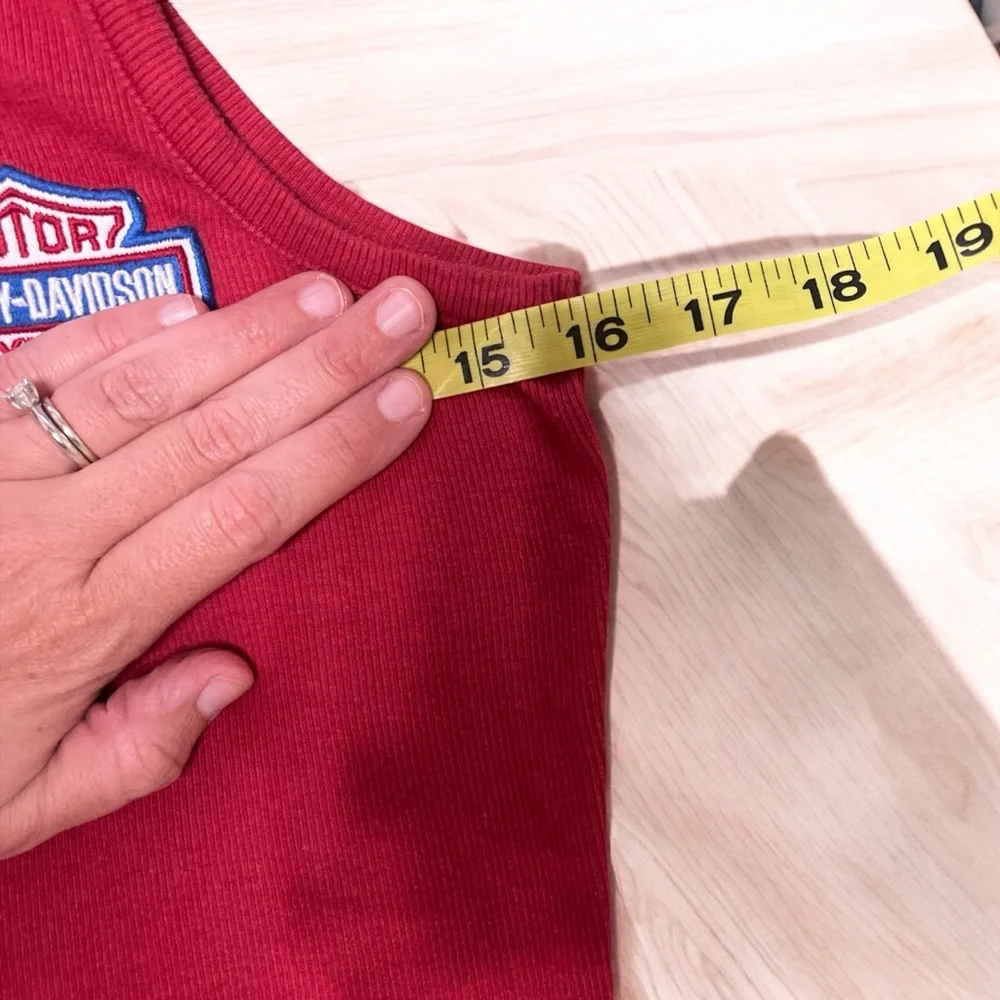 Harley-Davidson Red Fitted Buttoned Tank Top - Picture 6 of 10